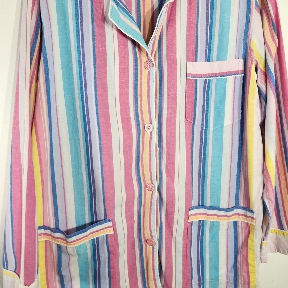Victoria's Secret Striped Pajama Long Sleeve Top Womens Medium - Picture 4 of 9